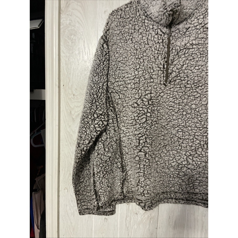 Linda Anderson Womens Pullover Fleece Sherpa Jacket Multicolor 1/4 Zip Pocket XL - Picture 2 of 7